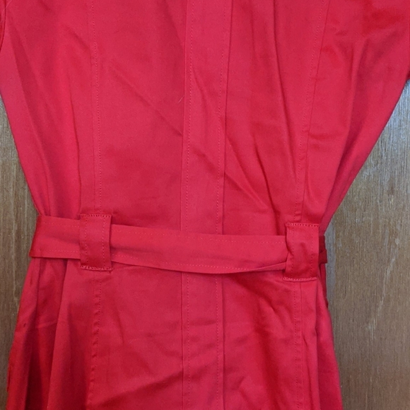 Calvin Klein red snap up belted short sleeve dress - Picture 5 of 7